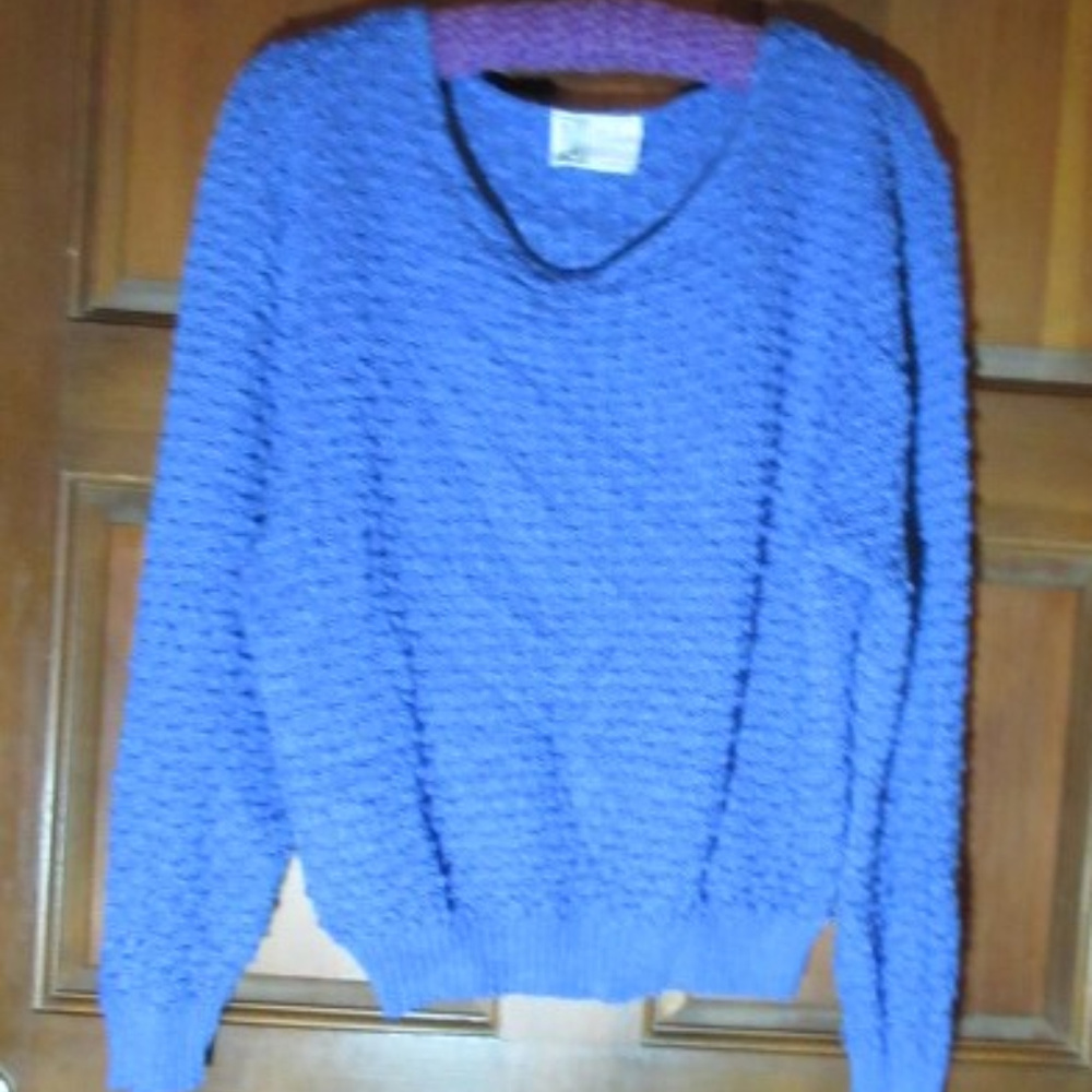 Blue BILLIE JO Scoop Neck Knotted Sweater Large